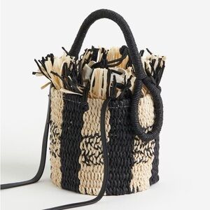 H&M Straw Bucket Bag - Perfect for Vacation with Crossbody strap NWT